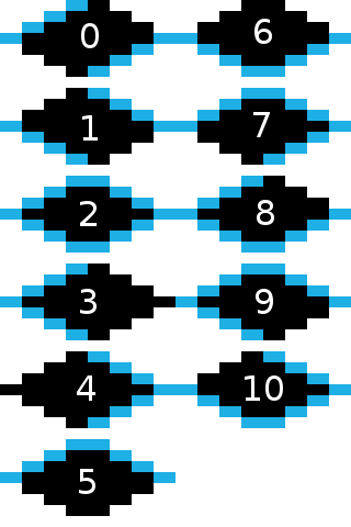 The highlighted edges are the ones where tiles are adjacent