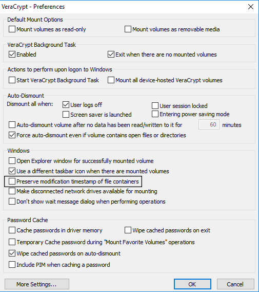 Disable preserve timestamp